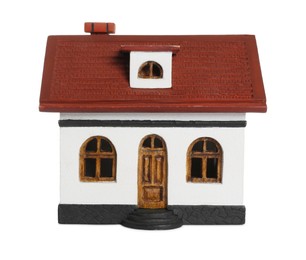 House model isolated on white. Saving money concept