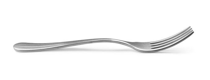 One new shiny fork isolated on white