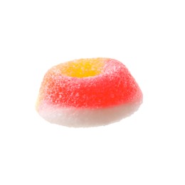 Photo of Sweet colorful jelly candy on white background