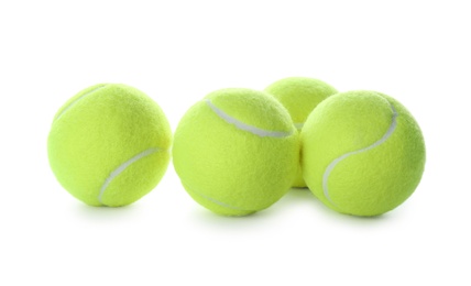 Tennis balls isolated on white. Sports equipment