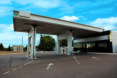 Image of Modern gas filling station beside the road