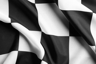Photo of Racing checkered flag as background, top view
