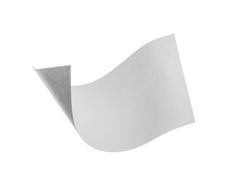 Flying blank paper sheet isolated on white