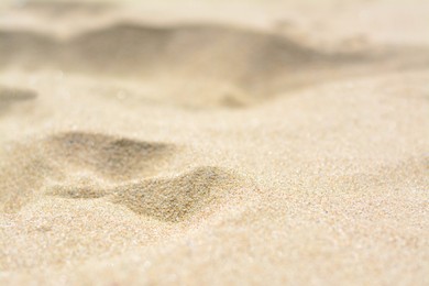 Closeup view of clean beach sand outdoors
