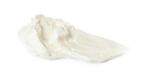 Smear of delicious cream cheese isolated on white