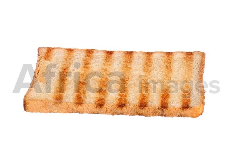 Sliced toasted bread isolated on white. Sandwich ingredient