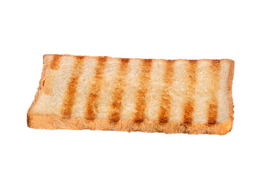 Sliced toasted bread isolated on white. Sandwich ingredient