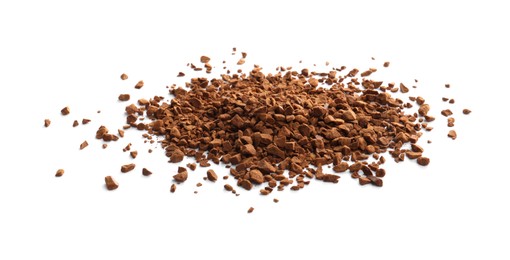 Heap of aromatic instant coffee isolated on white
