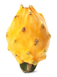 Photo of Delicious yellow dragon fruit (pitahaya) isolated on white