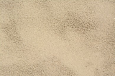 Texture of sandy beach as background, top view