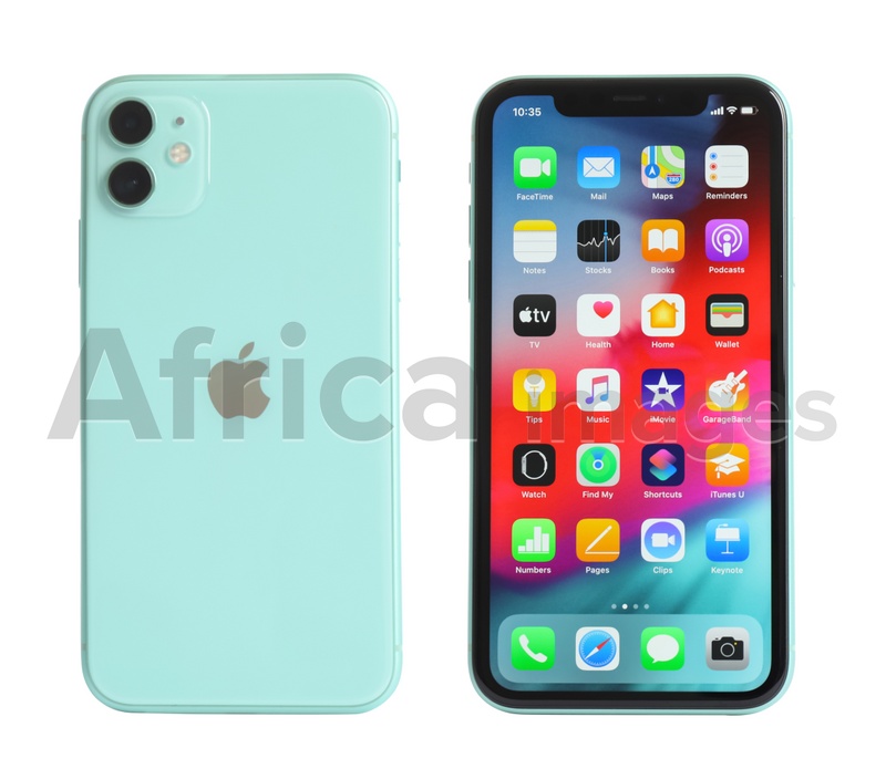 Mykolaiv Ukraine July 07 New Modern Iphone 11 With Home Screen Against White Background Back And Front Views Stock Photo By Africa Images