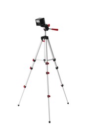 Laser level with tripod isolated on white