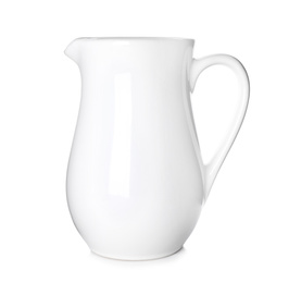 New beautiful ceramic jug isolated on white