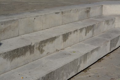View of empty concrete stairs outdoors, closeup