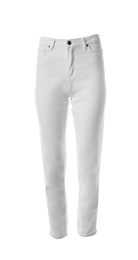 Stylish skinny women's pants isolated on white