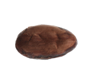Brown raw cocoa bean isolated on white