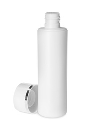 Bottle of luxury body lotion isolated on white