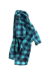 Rumpled plaid shirt isolated on white. Messy clothes