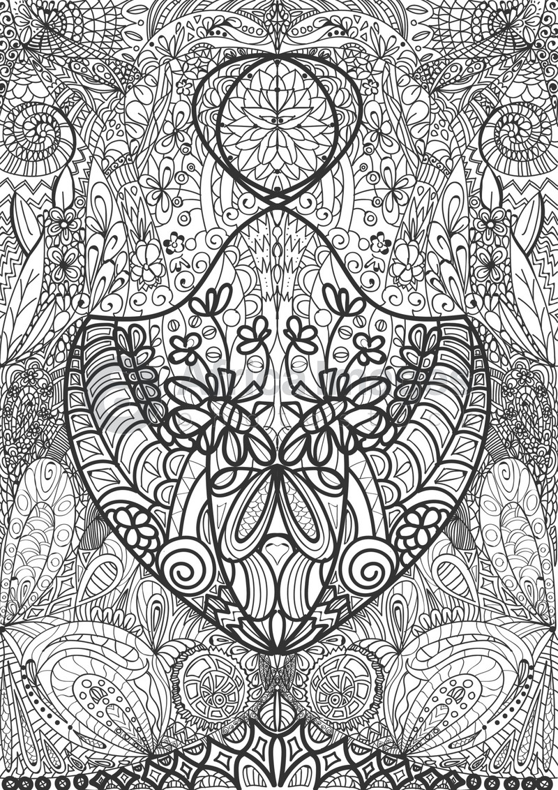 Illustration of Abstract ornaments on white background, illustration. Coloring page
