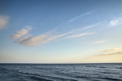 Picturesque view of beautiful sky with clouds over sea