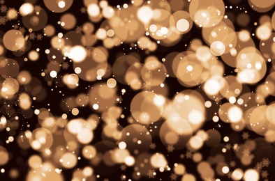 Blurred view of beautiful Christmas lights, bokeh effect