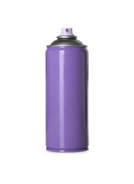 Can of purple spray paint isolated on white. Graffiti supply