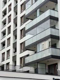 Photo of Exterior of modern residential building with balconies