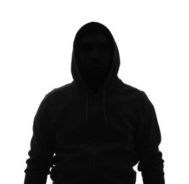 Silhouette of anonymous man on white background