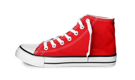 One sneaker isolated on white. Trendy shoes