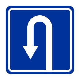 Traffic sign U-TURN on white background, illustration 