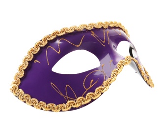 Beautiful purple carnival mask isolated on white