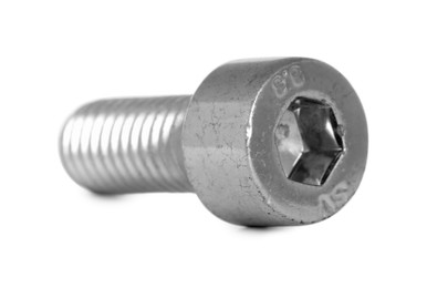 One metal socket bolt isolated on white