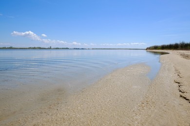 Photo of Beautiful view of sandy beach on sunny day