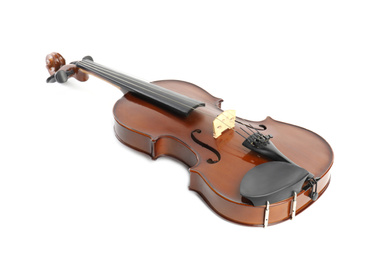 Beautiful classic violin isolated on white. Musical instrument