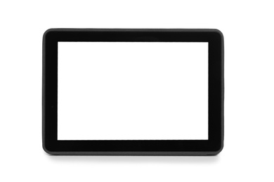 Tablet computer with blank screen isolated on white. Modern gadget