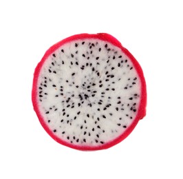 Slice of delicious pitahaya fruit isolated on white