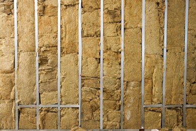 Photo of Wall with metal studs and insulation material