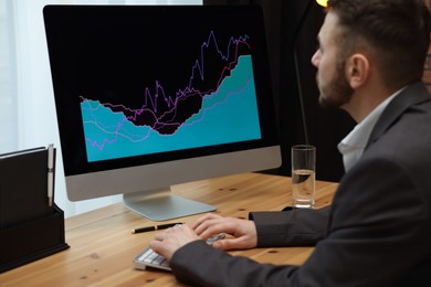 Forex trader working with computer in office