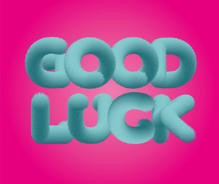 Good luck wish. Creative card with text
