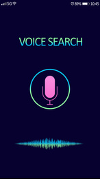 Illustration of Smartphone display with activated voice search app
