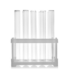 Empty test tubes on white background. Laboratory equipment