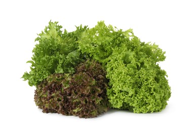 Photo of Different sorts of lettuce on white background