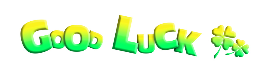 Good luck wish. Creative card with text, banner design