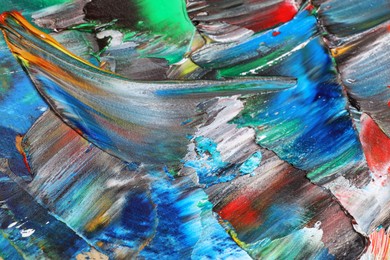 Abstract colorful acrylic paint as background, closeup view