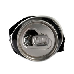 Black crumpled can with ring isolated on white