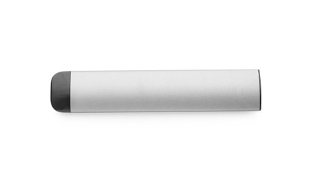 Disposable electronic smoking device isolated on white, top view