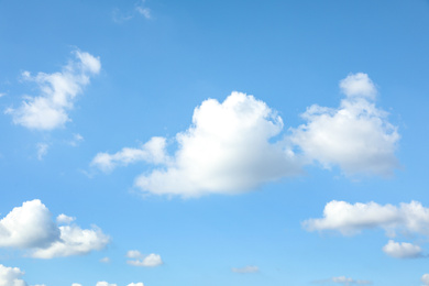Picturesque view of blue sky with white clouds on sunny day