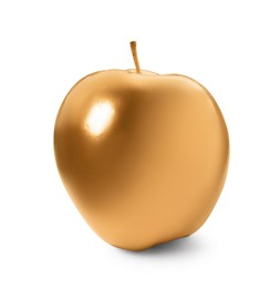 Photo of Shiny stylish golden apple isolated on white