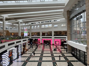 Photo of Poland, Warsaw - July 12, 2022: Official Victoria secret and Sephora stores in shopping mall
