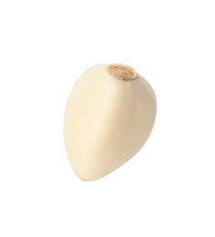 Fresh peeled garlic clove isolated on white. Organic food